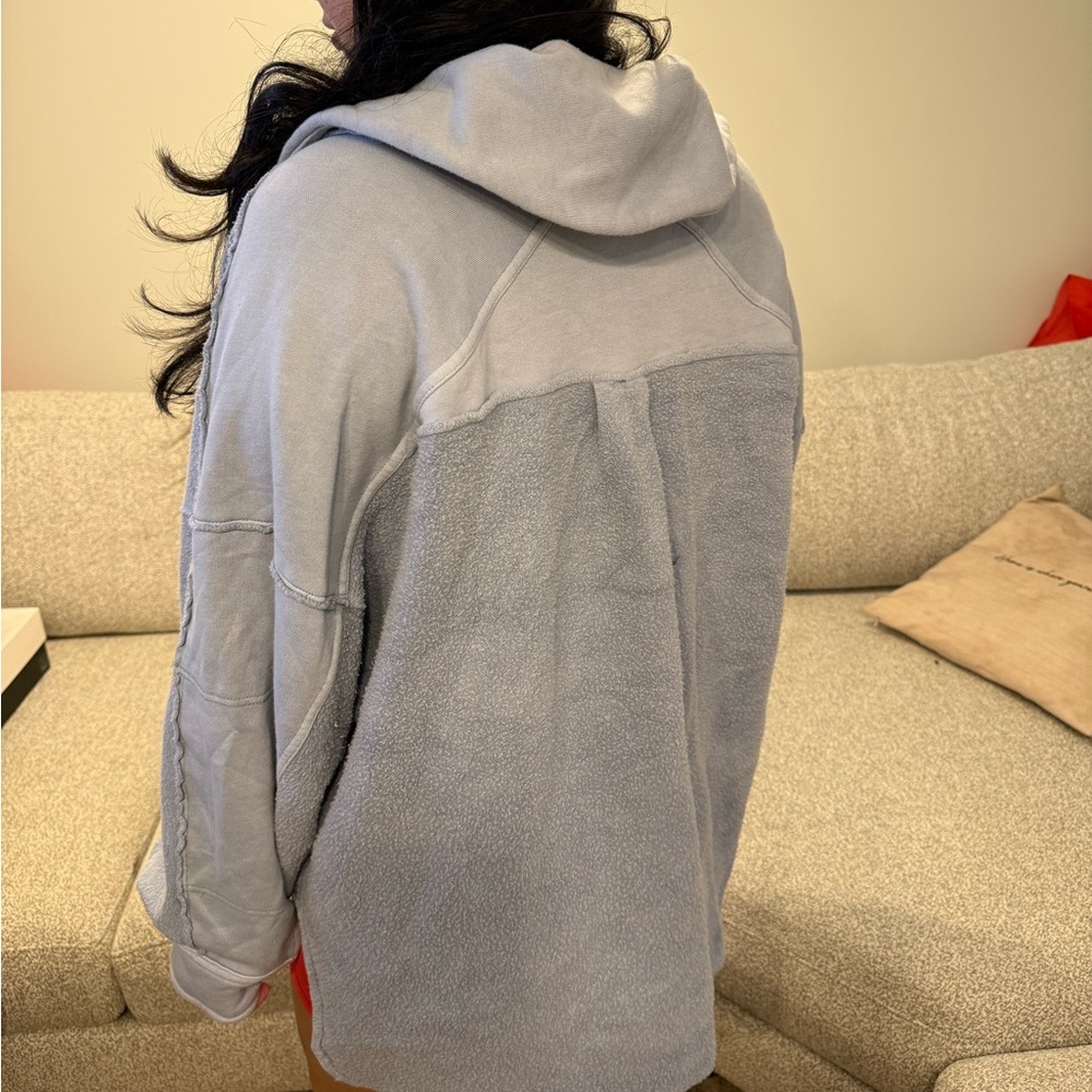 Free People Light Blue Hooded Jacket - Picture 1 of 2